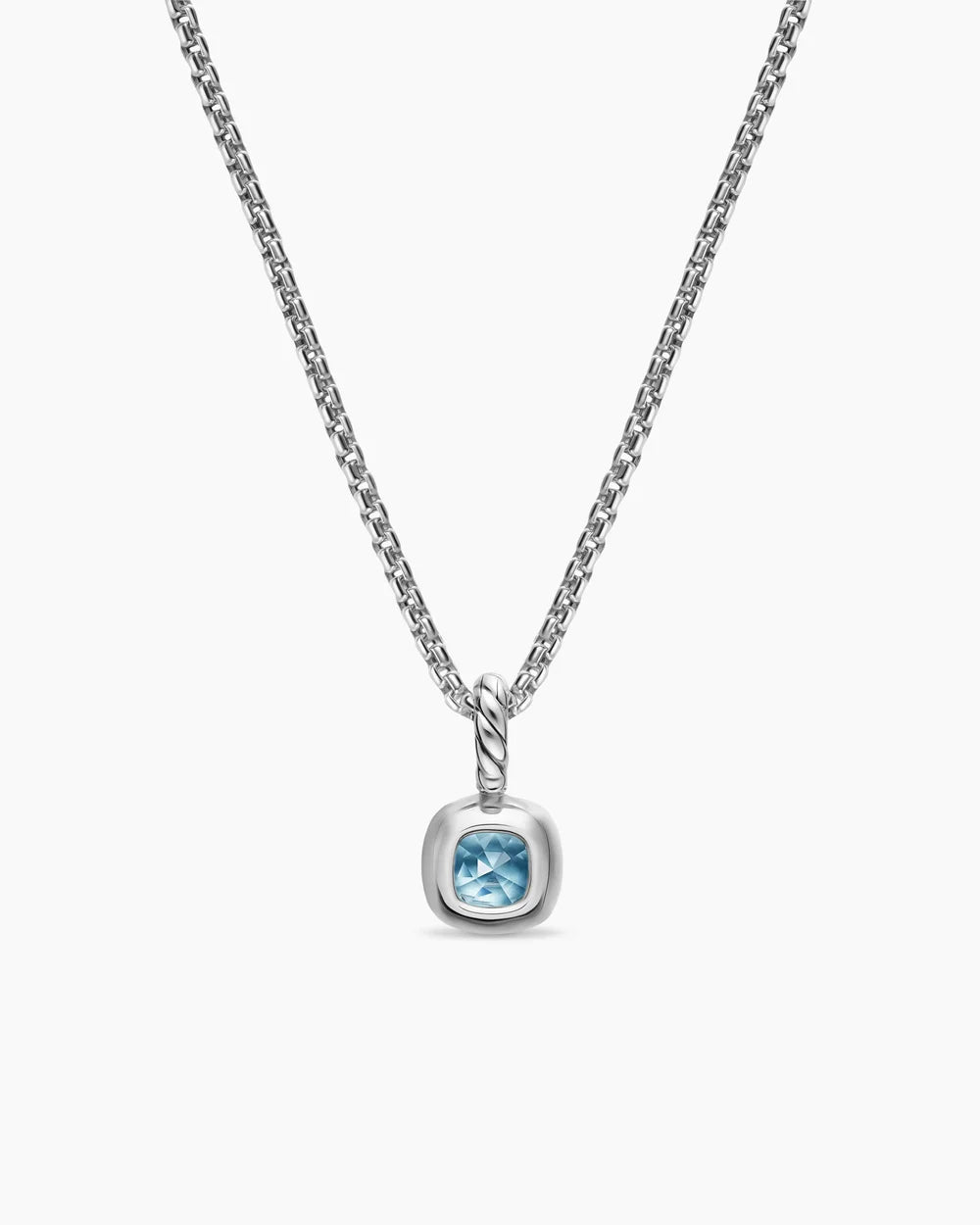 MINI CUSHION CUT AMULET Sterling Silver with 14K Yellow Gold and Sky Blue Topaz, 5.5mm