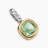 MINI CUSHION CUT AMULET Sterling Silver with 14K Yellow Gold and Prasiolite, 5.5mm