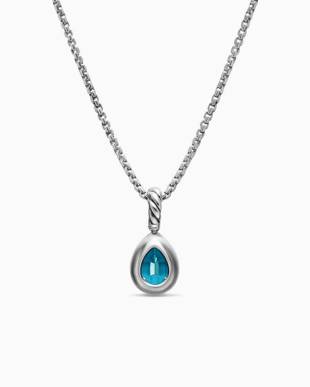 MINI PEAR CUT AMULET Sterling Silver with 14K Yellow Gold and Hampton Blue Topaz, 11mm