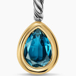 MINI PEAR CUT AMULET Sterling Silver with 14K Yellow Gold and Hampton Blue Topaz, 11mm