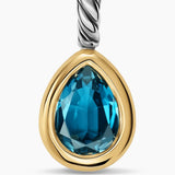 MINI PEAR CUT AMULET Sterling Silver with 14K Yellow Gold and Hampton Blue Topaz, 11mm