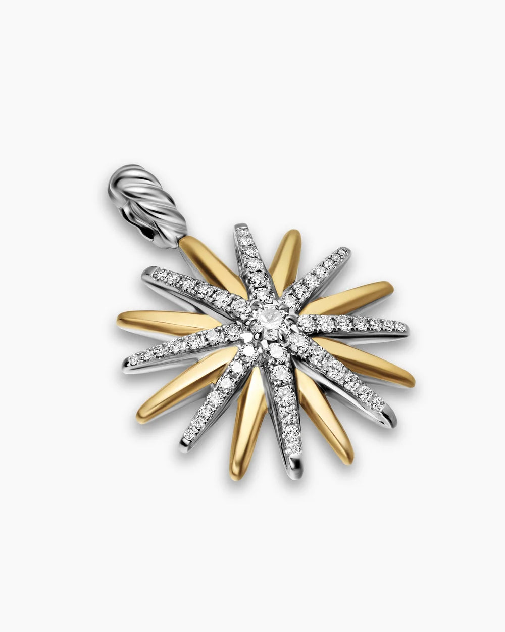 STARBURST AMULET Sterling Silver with 18K Yellow Gold with Diamonds, 25mm
