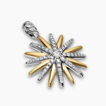 STARBURST AMULET Sterling Silver with 18K Yellow Gold with Diamonds, 25mm