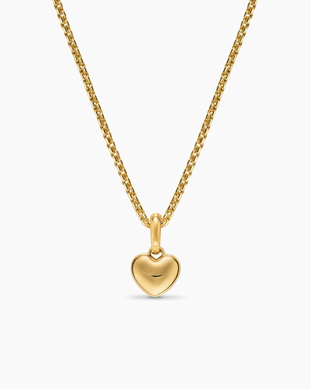PETITE PUFFY CABLE HEART AMULET 18K Yellow Gold, 7.4mm