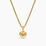 PETITE PUFFY CABLE HEART AMULET 18K Yellow Gold, 7.4mm