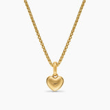 PETITE PUFFY CABLE HEART AMULET 18K Yellow Gold, 7.4mm