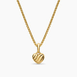 PETITE PUFFY CABLE HEART AMULET 18K Yellow Gold, 7.4mm