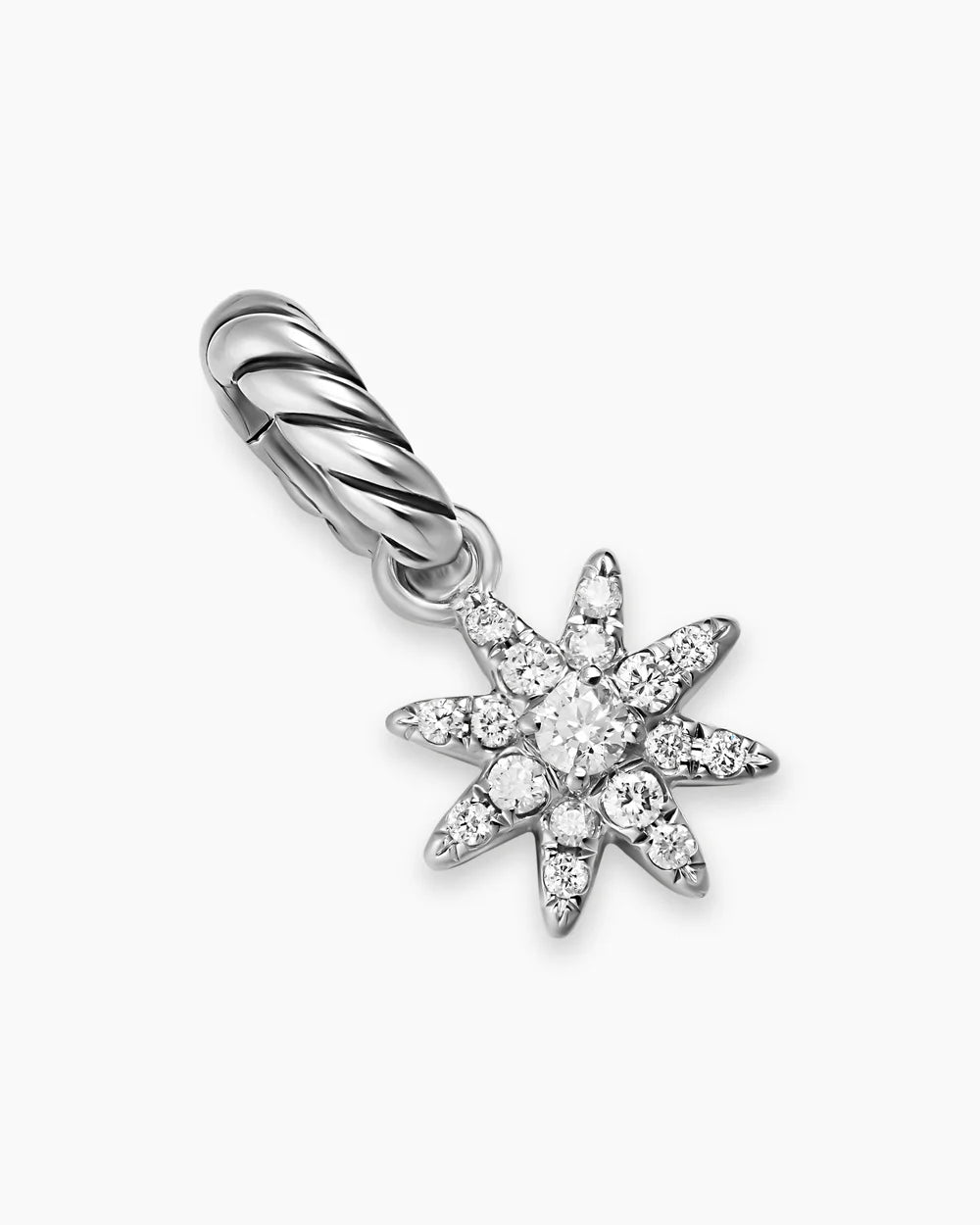 PETITE STARBURST AMULET Sterling Silver with Full Pavé Diamonds, 10mm