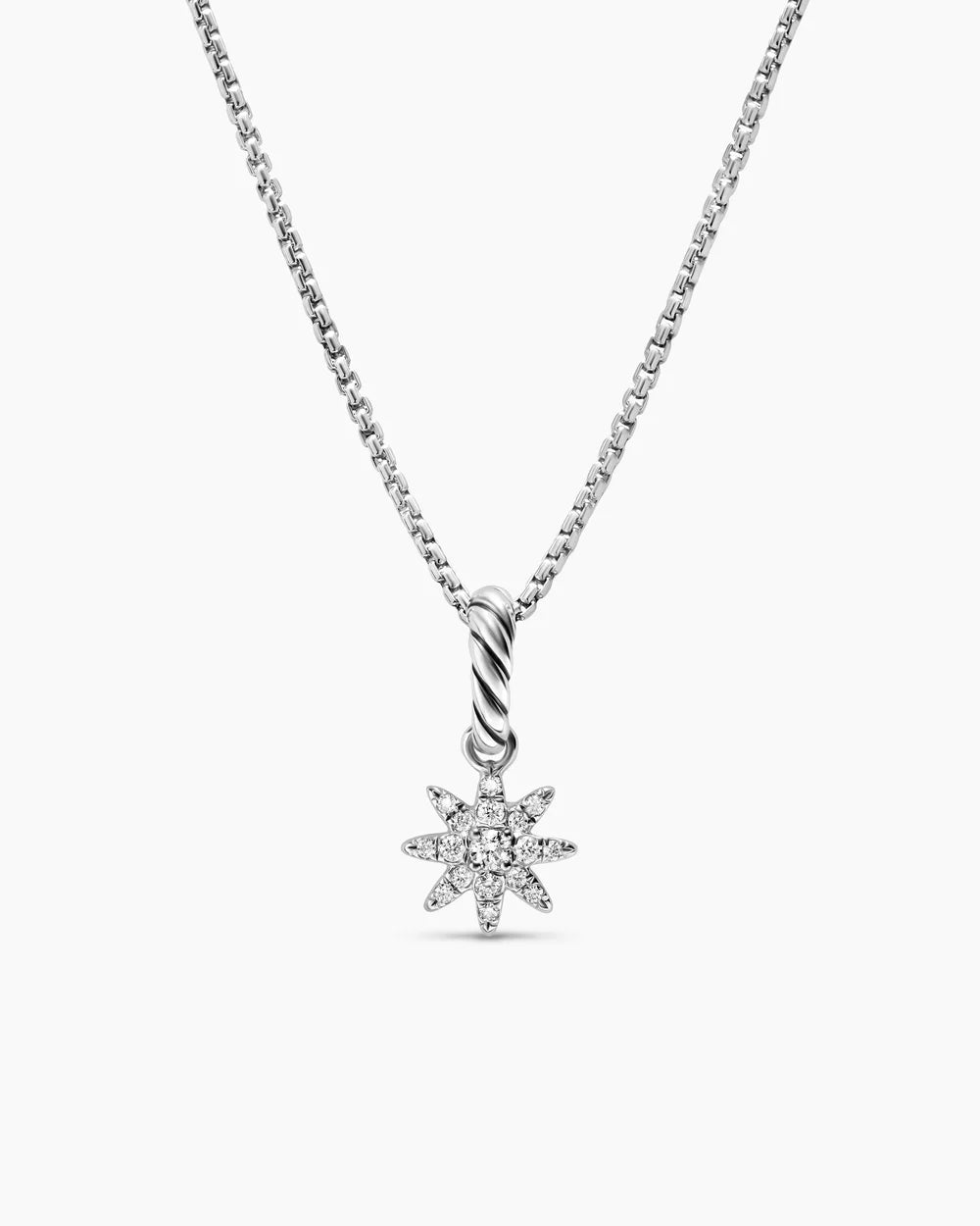 PETITE STARBURST AMULET Sterling Silver with Full Pavé Diamonds, 10mm