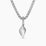 PETITE PAVÉ SHELL AMULET Sterling Silver with Diamonds, 15mm