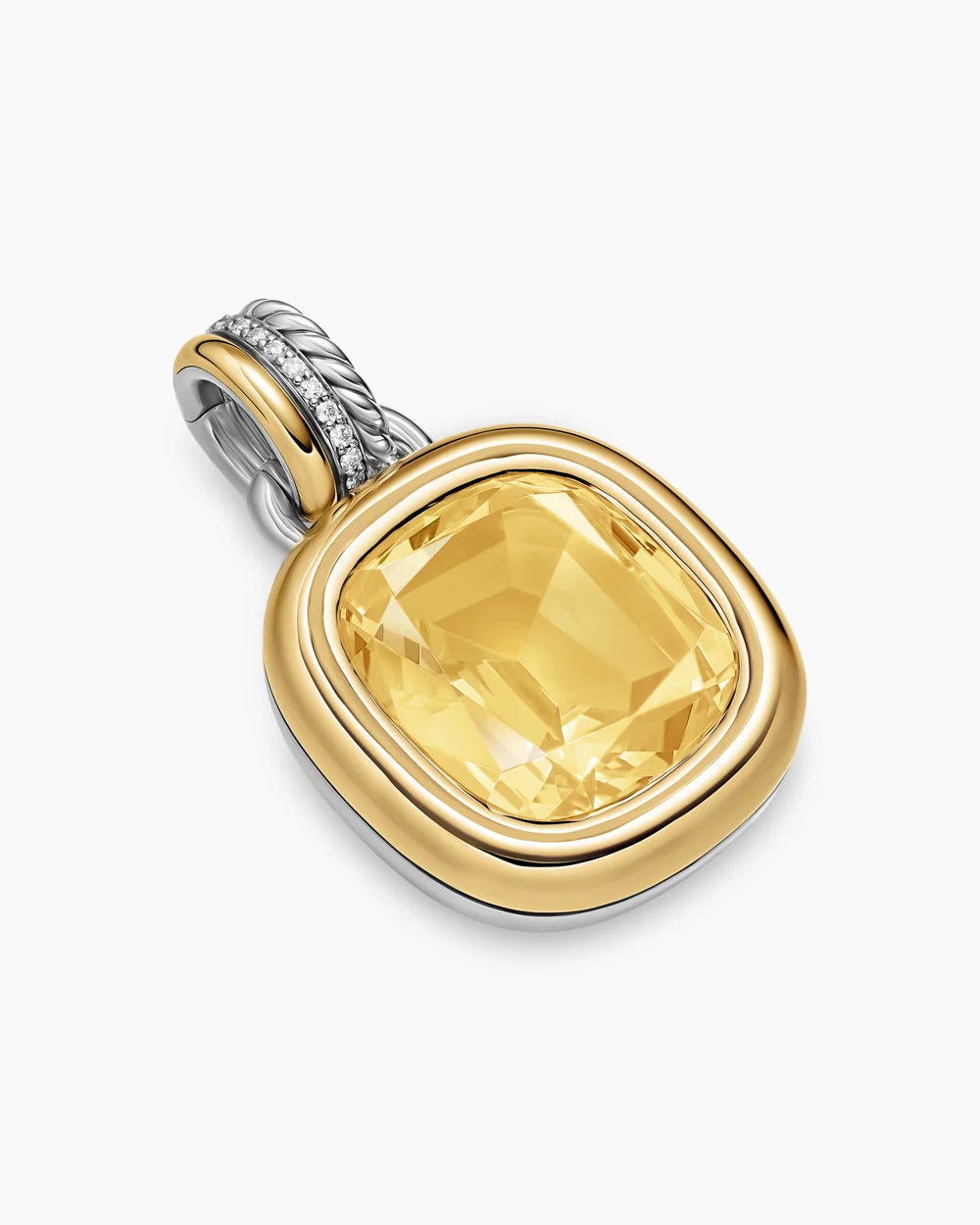 DY MERCER® COLOR AMULET Sterling Silver with 18K Yellow Gold, Champagne Citrine and Diamonds, 17mm