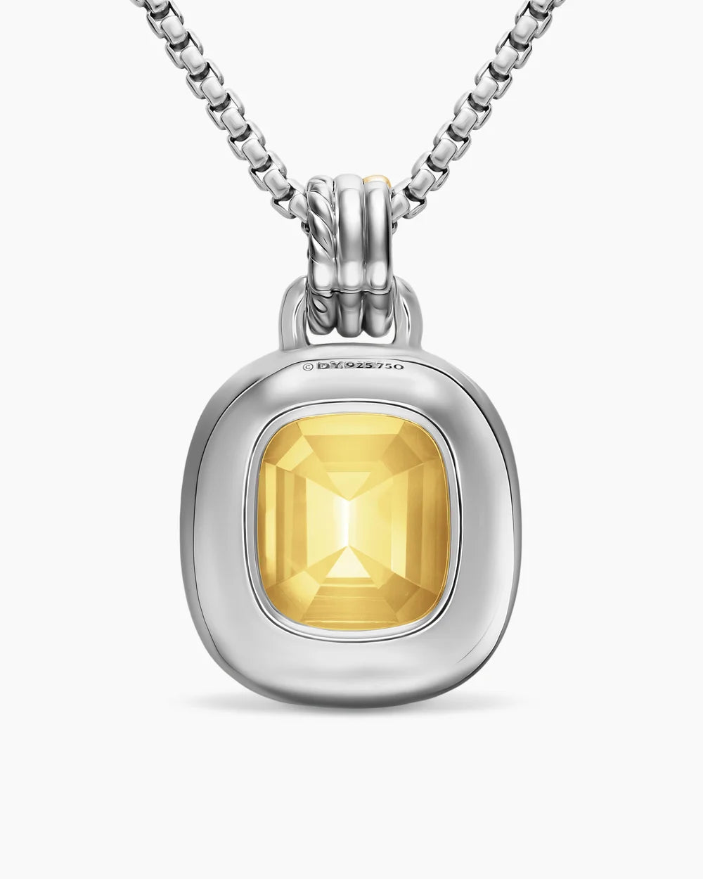 DY MERCER® COLOR AMULET Sterling Silver with 18K Yellow Gold, Champagne Citrine and Diamonds, 17mm