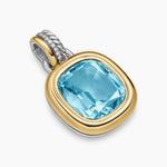 DY MERCER® COLOR AMULET Sterling Silver with 18K Yellow Gold, Sky Blue Topaz and Diamonds, 17mm