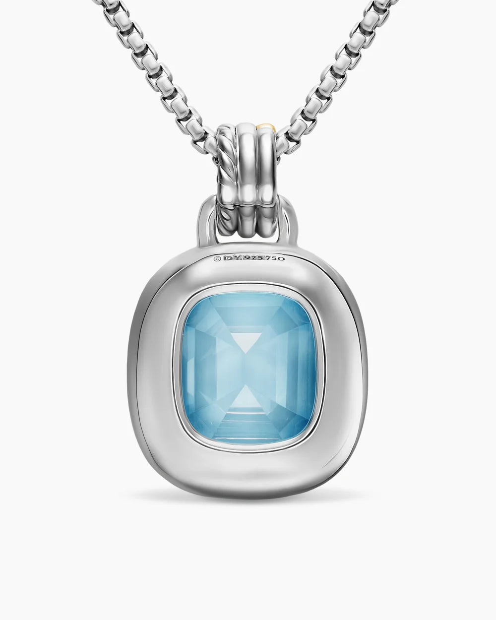 DY MERCER® COLOR AMULET Sterling Silver with 18K Yellow Gold, Sky Blue Topaz and Diamonds, 17mm