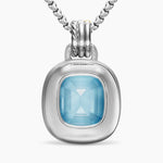DY MERCER® COLOR AMULET Sterling Silver with 18K Yellow Gold, Sky Blue Topaz and Diamonds, 17mm