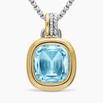 DY MERCER® COLOR AMULET Sterling Silver with 18K Yellow Gold, Sky Blue Topaz and Diamonds, 17mm