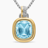DY MERCER® COLOR AMULET Sterling Silver with 18K Yellow Gold, Sky Blue Topaz and Diamonds, 17mm
