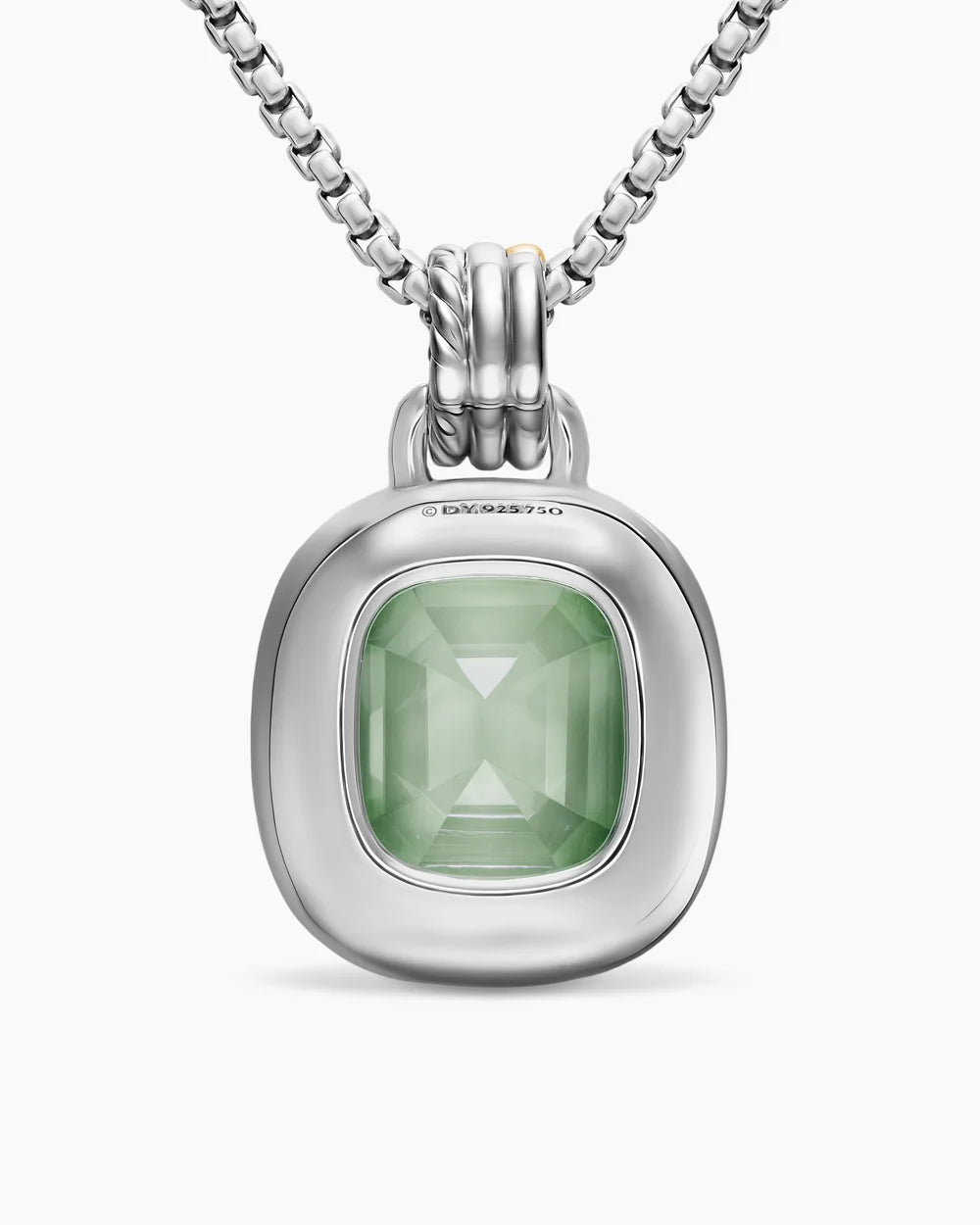 DY MERCER® COLOR AMULET Sterling Silver with 18K Yellow Gold, Prasiolite and Diamonds, 17mm