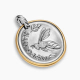 APHRODITE MEDALLION AMULET Sterling Silver with 14K Yellow Gold and Diamonds, 29.5mm