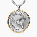 APHRODITE MEDALLION AMULET Sterling Silver with 14K Yellow Gold and Diamonds, 29.5mm