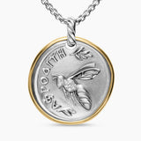 APHRODITE MEDALLION AMULET Sterling Silver with 14K Yellow Gold and Diamonds, 29.5mm