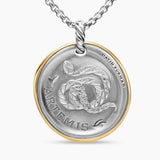 ARTEMIS MEDALLION AMULET Sterling Silver with 14K Yellow Gold and Diamonds, 29.5mm