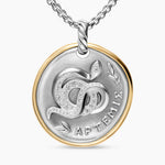 ARTEMIS MEDALLION AMULET Sterling Silver with 14K Yellow Gold and Diamonds, 29.5mm