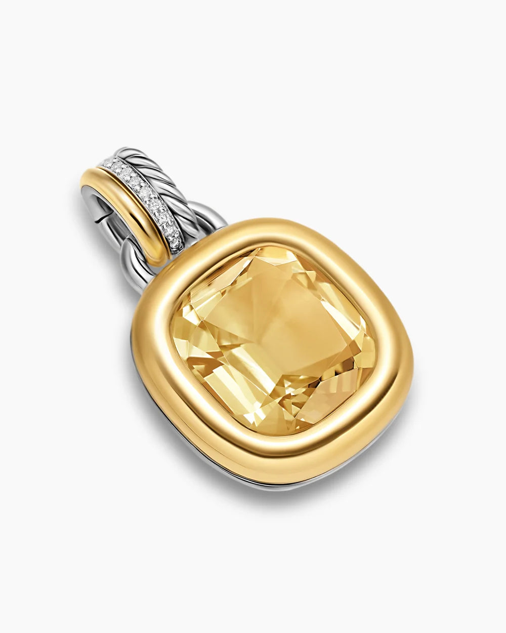 DY MERCER® COLOR AMULET Sterling Silver with 18K Yellow Gold, Champagne Citrine and Diamonds, 13mm