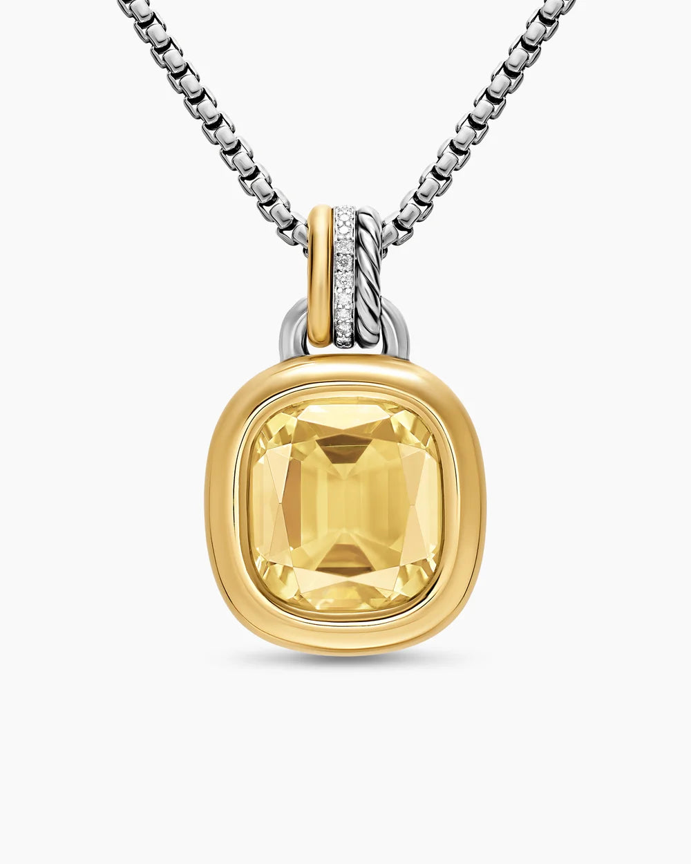 DY MERCER® COLOR AMULET Sterling Silver with 18K Yellow Gold, Champagne Citrine and Diamonds, 13mm