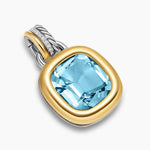 DY MERCER® COLOR AMULET Sterling Silver with 18K Yellow Gold, Sky Blue Topaz and Diamonds, 13mm