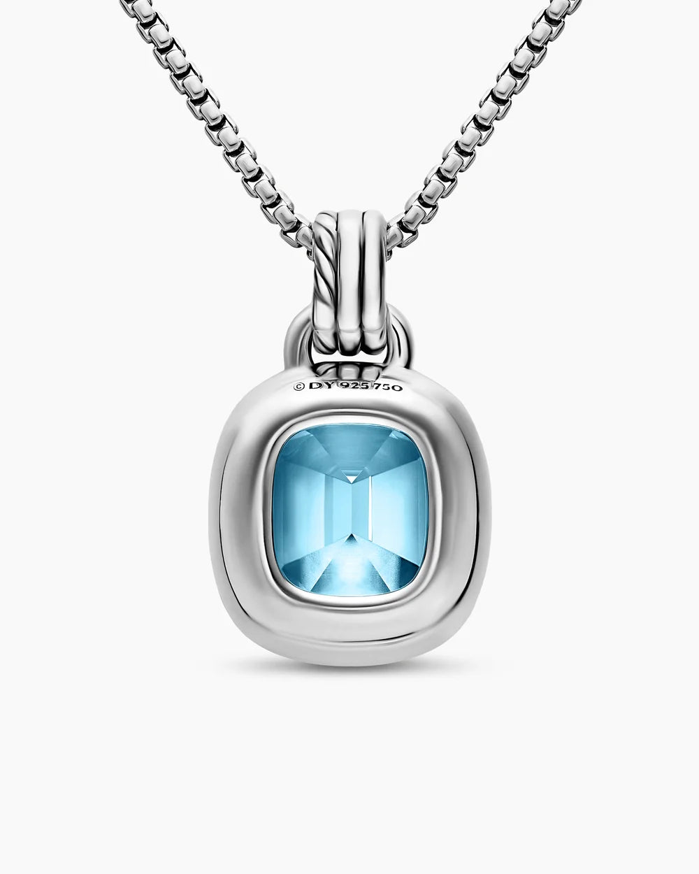 DY MERCER® COLOR AMULET Sterling Silver with 18K Yellow Gold, Sky Blue Topaz and Diamonds, 13mm