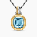 DY MERCER® COLOR AMULET Sterling Silver with 18K Yellow Gold, Sky Blue Topaz and Diamonds, 13mm