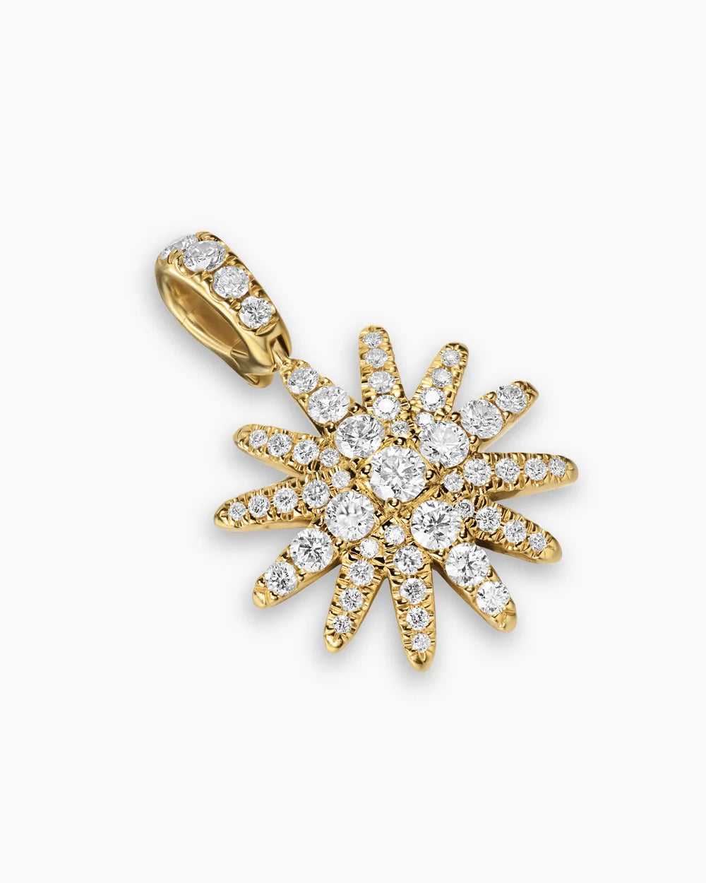PAVÉ STARBURST AMULET 18K Yellow Gold with Diamonds, 15mm