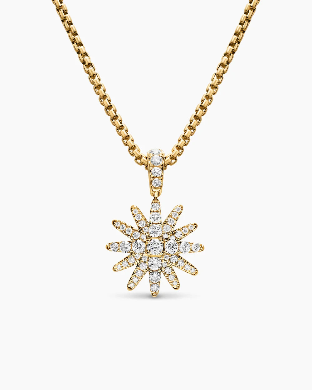 PAVÉ STARBURST AMULET 18K Yellow Gold with Diamonds, 15mm