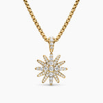 PAVÉ STARBURST AMULET 18K Yellow Gold with Diamonds, 15mm