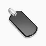 Chevron Tag in Sterling Silver with Black Onyx, 42mm