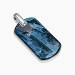Chevron Tag in Sterling Silver with Pietersite, 42mm