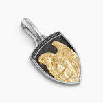 ST. MICHAEL AMULET Sterling Silver with 14K Yellow Gold, 26mm