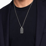 Chevron Tag in Sterling Silver, 35mm