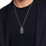 Chevron Tag in Sterling Silver, 35mm