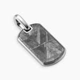 CHEVRON TAG Sterling Silver with Meteorite, 27mm