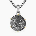 Aquarius Amulet Sterling Silver with 18K Yellow Gold, 23mm