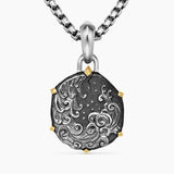 Aquarius Amulet Sterling Silver with 18K Yellow Gold, 23mm
