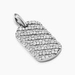 Sculpted Cable Tag Sterling Silver with Diamonds, 27mm
