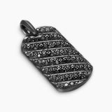 Sculpted Cable Tag Black Titanium with Black Diamonds, 35mm