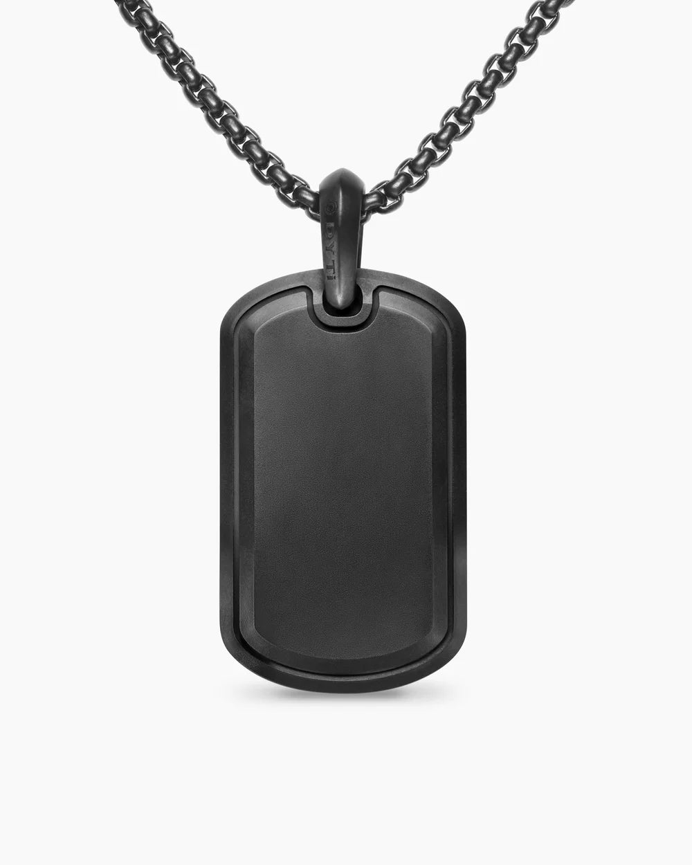Sculpted Cable Tag Black Titanium with Black Diamonds, 35mm