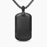 Sculpted Cable Tag Black Titanium with Black Diamonds, 35mm