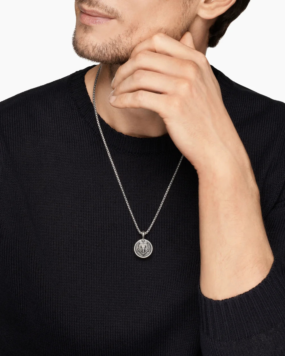 Petrvs® Wolf Amulet in Sterling Silver, 30.3mm