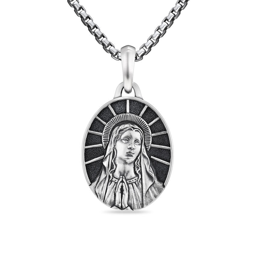 Mary Amulet in Sterling Silver, 20mm