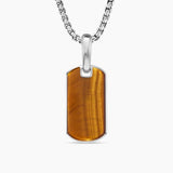CHEVRON TAG Sterling Silver with Tiger's Eye, 21mm